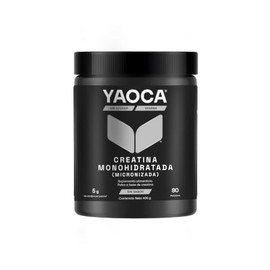YAOCA I Creatina Monohidratada I Micronizada I 400g I 80 Servicios I Sin Sabor I Alta Pureza