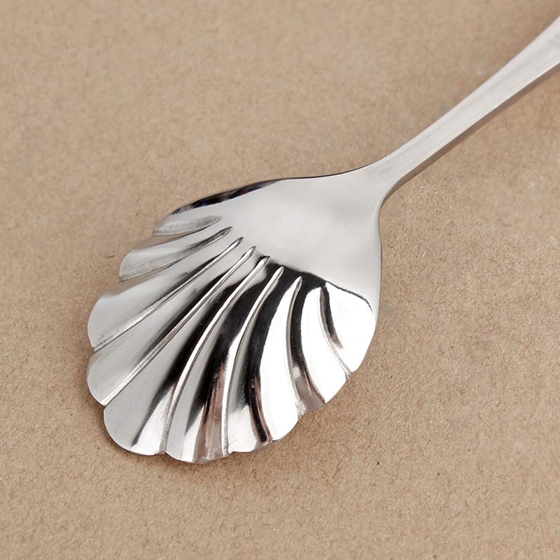 BESTONZON Set of 4 Creative Stainless Steel Shell Shape Dessert