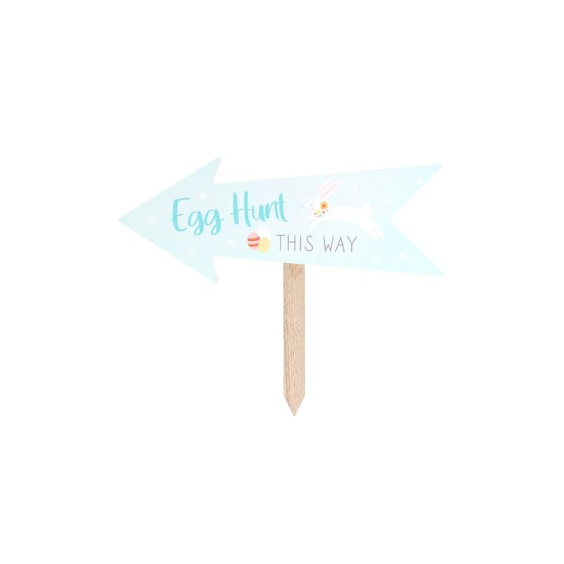 Egg Hunt This Way MDF Sign Stake