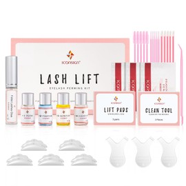 ICONSIGN- Kit de levantamiento de pestañas, kit de permanente de pestañas semipermanente profesional que incluye protectores para ojos, almohadillas y