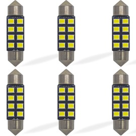 Yoper 6418 6461 6475 6486X - Bombillas LED para interior de cúpula de mapa, puerta de cortesía, placa de matrícula blanca Canbus última intervensión de errores (36 mm)