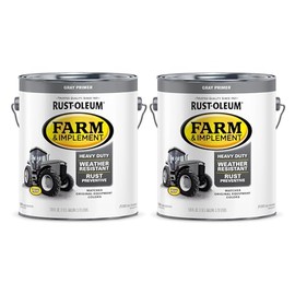 Rust-Oleum 280169-2PK Farm & Implement Enamel Primer, Gallon, Gray Primer, 2 Pack