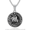 BOBIJOO JEWELRY - Pendant Necklace Blason Sceau Chevalier Templier Acier