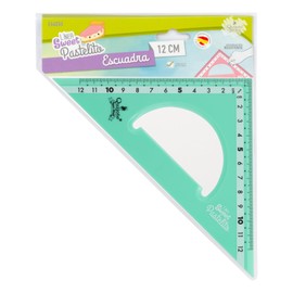 Plastic Ruler Set Square 9 to 30 cm Pastel Colours with Plastic Case for School or College 12 cm Green