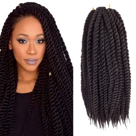 Dingxiu (6 Packs,18 inch) Havana Mambo Twist Crochet Hair Braids Senegalese Twist Crochet Braiding Hair (18", 2#)