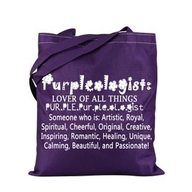Purple Tote Bag Purple Background Bag Lover of All Things Purple Gift Purple Designed Tote Bag for Purple Lovers (Purple Canvas)