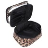 Double Layer Cosmetic Bag PVC Leopard Print Design Portable Large