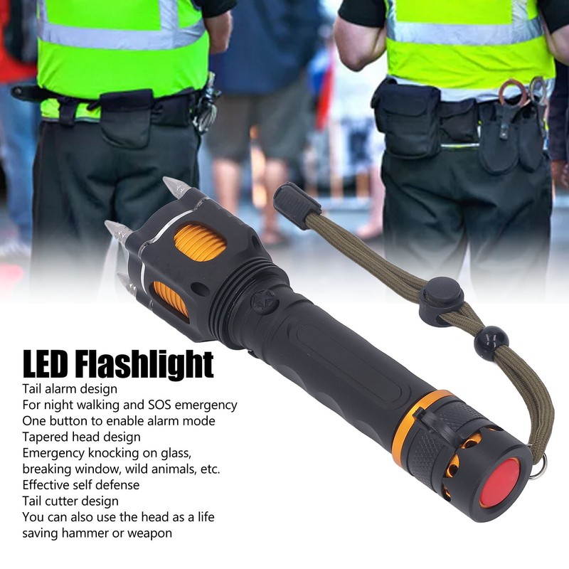 Rechargeable LED Flashlight Self Defense Super Bright Emergency Flashlight for