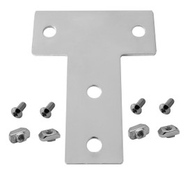 Connector Plate - T - 100 x 120 mm External Flat Connector 40 x 40 Aluminium Profile 1 Piece Including Screw Connection