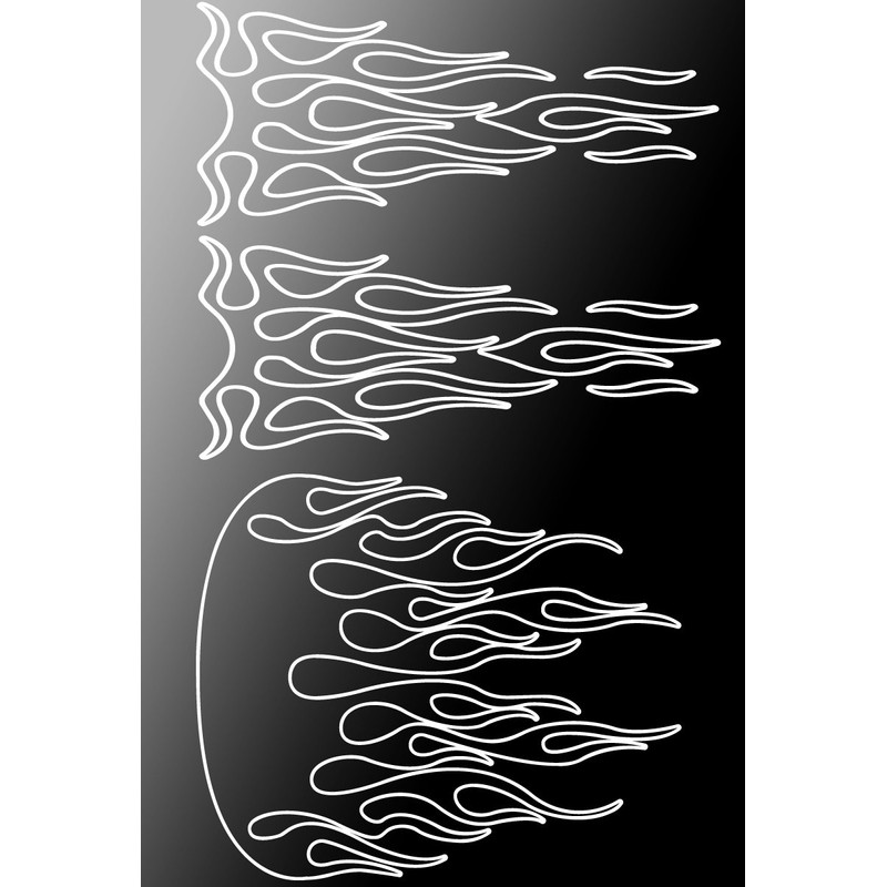 FGD Motorcycle Ghost Flame Set Gas Tank & Fender Decals