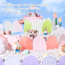 Hamster Fence Toys - Detachable Small Animal Toys for Hamster Cage Accessories Odor-Free Habitat Decor for Guinea Pigs, Rat, Chinchilla, Gerbils