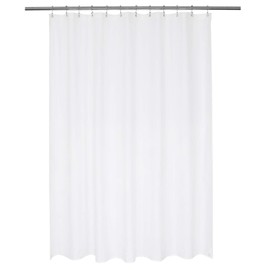 N&Y HOME Nylon Hotel Shower Curtain or Liner, Machine Washable, Water Resistant, White, 72 x 72 inches
