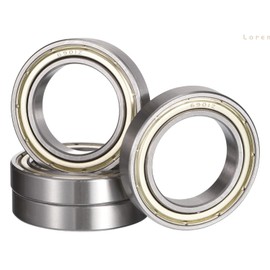 HiPicco 6901ZZ Deep Groove Bearings, ID 12mm x OD 24mm x Width 6mm Double Metal Shielded Ball Bearings, Pre-Lubricated (GCr15) Chrome Steel 4pcs