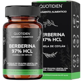 Quotidien | Berberina HCL 97% | 500mg de Berberina Clorhidrato, potenciado con Canela de Ceylán, Fenogreco y Cúrcuma estandarizada al 95% | VCaps Cáps