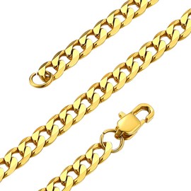 GOLDCHIC JEWELRY 22 inch Gold Chains for Men Women, 4mm Miami Curb Link Hip Hop Jewellery 56CM
