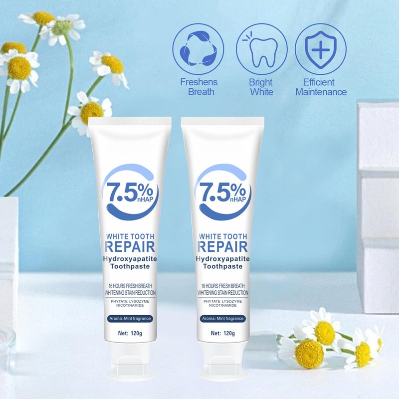 XdealCozyxc 2 Pcs Hydroxyapatite Toothpaste UK, Hydroxyapatite Toothpaste 7.5 for
