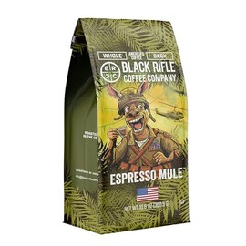 Black Rifle Coffee Company Espresso Mule Dark Roast Whole Bean Coffee – Bold Espresso with Notes of Chocolate, Bing Cherry & Caramelized Sugar 11oz