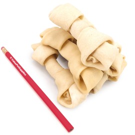 ValueBull USA Rawhide Dog Bones, Premium Thick Cut, 4 Inch, Natural Flavor, 25 Count - Natural & Safe, USA Beef Hide, Long Lasting, Chemical Free, No Artificial Flavors