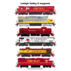 Lehigh Valley Locomotives 6 magnets Andy Fletcher