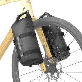 Rhinowalk Bike Front Fork Bag Waterproof Bike Pannier Bag Saddle Bag Fork Bag Bicycle Rack Bag 7L for Mountain Bike Road Bike Accessories-Black (1 pc)