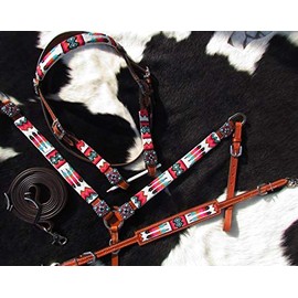 Showman Beaded Tribal 4 Piece Headstall & Breast Collar Set