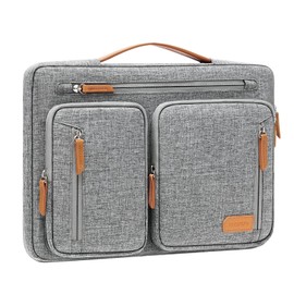 MOSISO 360 Protective Laptop Case 15 inch, Laptop Sleeve Compatible with MacBook Air 15 M4 A3241 M3 A3114 M2 A2941, Dell XPS 15, Side Open Carrying Computer Bag with 5 Accessory Pockets&Belt, Gray