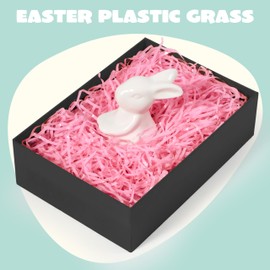 JOYIN 12oz (340g) Easter Grass, Pure Pink Plastic Fake Grass, Shred Raffia for Easter Egg Hunt, Basket Stuffer Fillers, Party Bag Decor Favors, Gift Wrapping