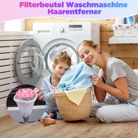 Filter Bag Washing Machine Hair Remover, Pack of 3 Floating Hair Filtering Mesh Removal, Pet Hair Remover Washing Machine, Reusable Hair Filter Net Bag
