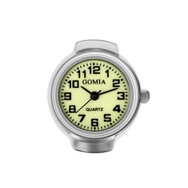 JewelryWe Ring Watch Finger Watch Women's Retro Analogue Quartz Ring Watch Elastic Alloy Finger Ring Watch Ring with Roman Numerals / Digital Dial Bronze / Silver, Silver Arabic Numerals, Strap.