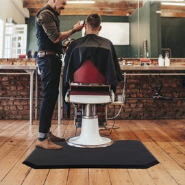 BestSalon for Hair Stylist Salon & Barber Shop Chair Floor Comfort Black Hexagon Mat