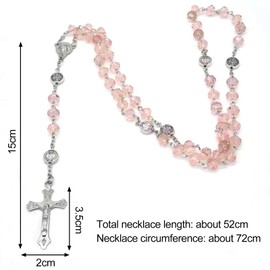 HTTDSLF Rosary Cross Necklaces, Catholic Rosary, Communion Rosary with Retro Cross, Elegant Cross, for Birthdays, Communion Party Favours, Pack of 2