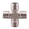 DERPIPE 1/2" Male NPT 4 Way Cross Coupling, Stainless Steel