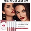 4Pcs Plumping Lipstick Set,Long Lasting Waterproof Lipgloss,Tinted Lip Balm,High Pigmented