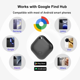 Air Tag for Android 1 Pack,Google Certified Android Tracker Tags,Smart Tags for Android for Google Find My Device(Find Hub) App Key Finder/Luggage Tracker/Item Locator for Wallet,Bag-Black