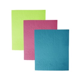 Dexam Set of 3 Swedish Dishcloths - Teal, Cerise, Green