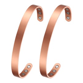 MagEnergy MagEnergy Copper Bracelet for Men and Women 99.9% Pure Copper Bangle Adjustable with 8 Magnets (Copper 2)