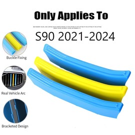 Ysbxitu Swiss Flag Colors Auto Grille Inserts Stripes Trims, Center Kidney Grilles Decoration Compatible with Volvo S90 V90 2021-2024 Car Accessories Sports,Color B