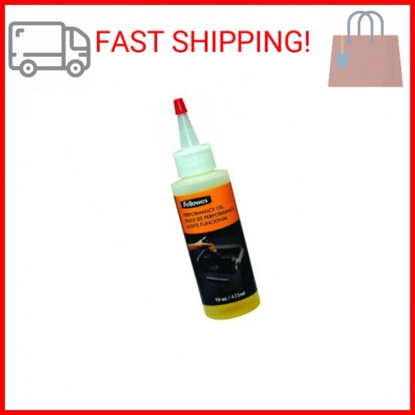 Fellowes Powershred Performance Shredder Oil, 16 oz. Extended Nozzle Bottle