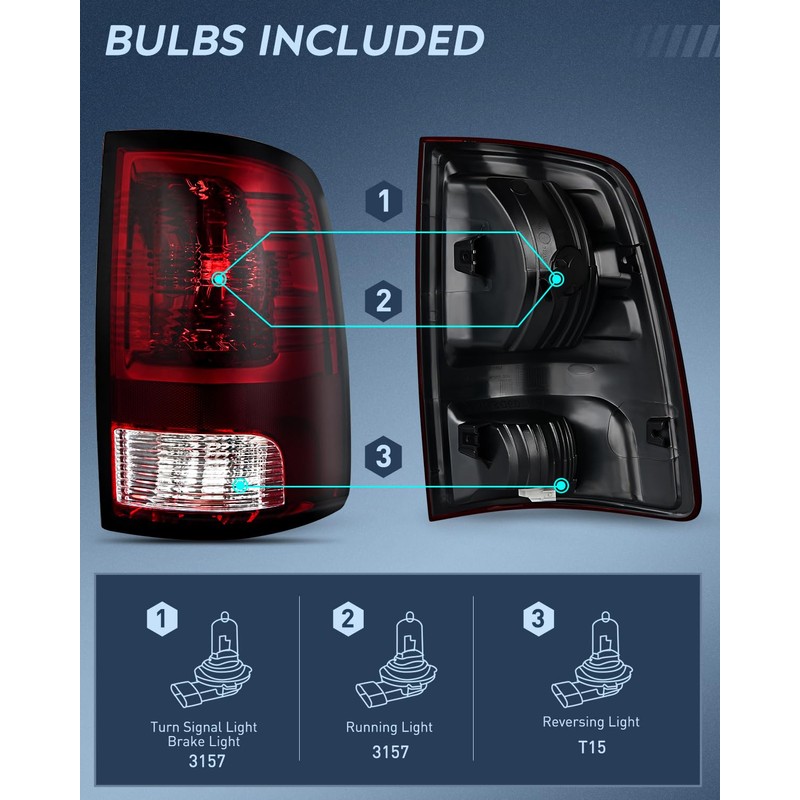Nilight Taillight Assembly Compatible with 2009 2010 2011 2012 2013