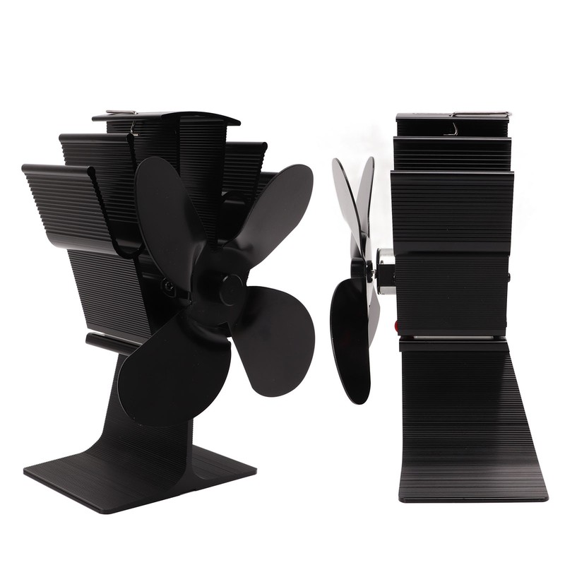 Heat Powered Fireplace Fan 4 Blades Aluminum Alloy Stove Fan