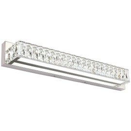 ZUZITO LED Vanity Lights for Bathroom - 30 inch Crystal Modern Vanity Lights - Chrome Bathroom Light Fixtures Over Mirror Cool White Light