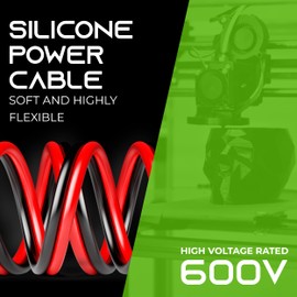 GearIT 16 Gauge Silicone Wire 600V (Black | Red - 50 Feet Each) 16AWG Tinned OFC Oxygen Free Copper Stranded Soft Flexible Wires for Primary, Electrical, Car/Auto, Trailer, Amp - 16ga 50ft