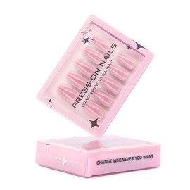 Light Pink Press on Nails Almond Medium Fake Nails Simple Pure Color Full Cover False Nails Press ons Glossy Medium Almond Glue on Nails Acrylic Stick on Nails for Women Girls 30 Pcs 15 Size