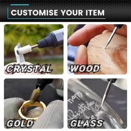 AM ARROWMAX Electric Mini Engraving Pen, HollowCup Motor, 42 Bits with Aluminum Case, OLED, Magnetic Charge, Mini Cordless Rotary Tool, Engraving Pen for Bead, Metal, Wood, Glass and Plastic (SGS)