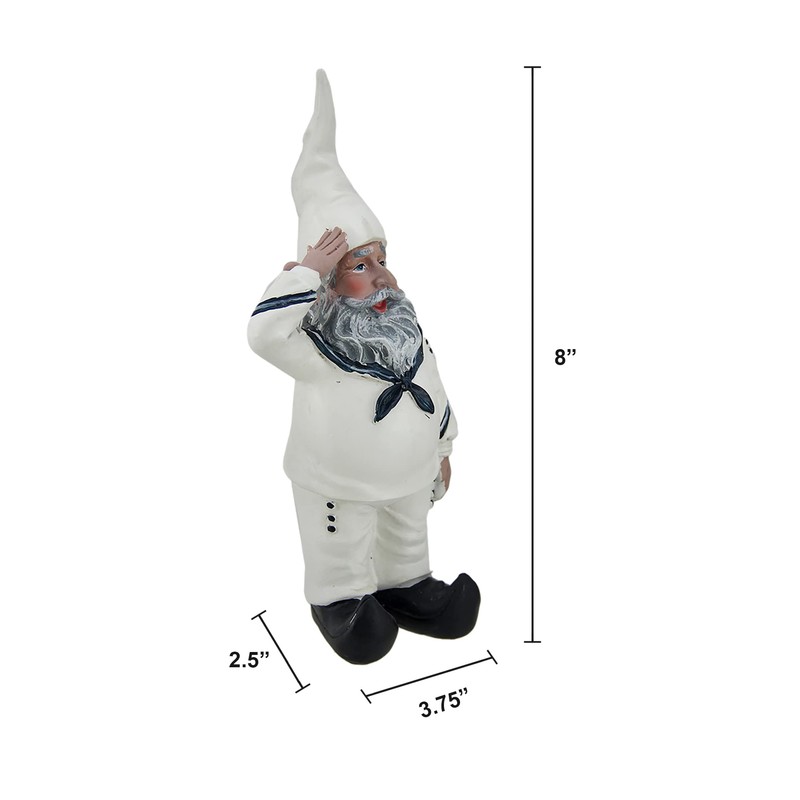 Zeckos 8-Inch Tall United States Navy Garden Gnome Statue, an