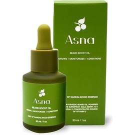 Asna Beard Boost Oil - Cold-Pressed, All Hair Types, Stimulates Growth, Nourishing & Moisturizing, Ayurvedic with Vitamin C & Antioxidants for Softer, Fuller Beard