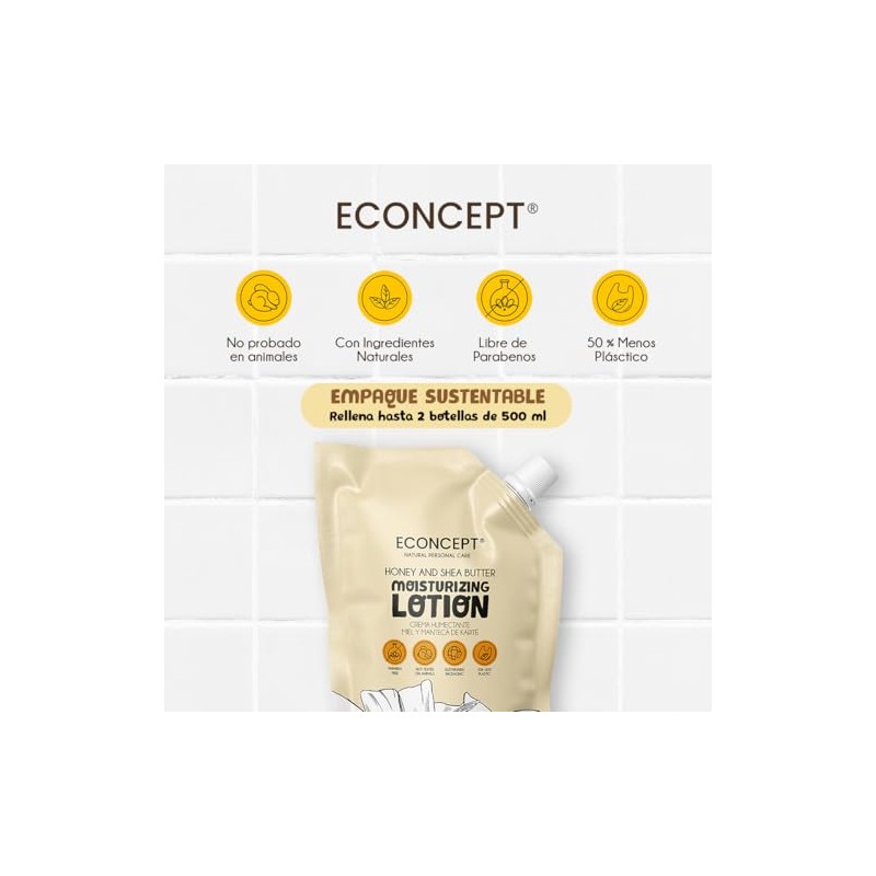 Crema Humectante ECONCEPT de Miel y Manteca de Karité Refill