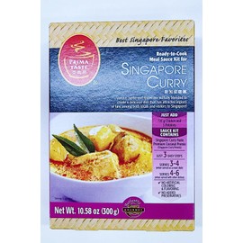 Prima Taste Singapore Curry Sauce Kit, Ready-to-Cook, 10.58 oz, No Artificial Colors or Preservatives