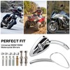 RIDLOG Universal Motorcycle Skull Teardrop Rearview Side Mirrors, 8mm &