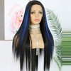 ANDRIA 13x4 HD Lace Front Wigs Blue Highlight on Black